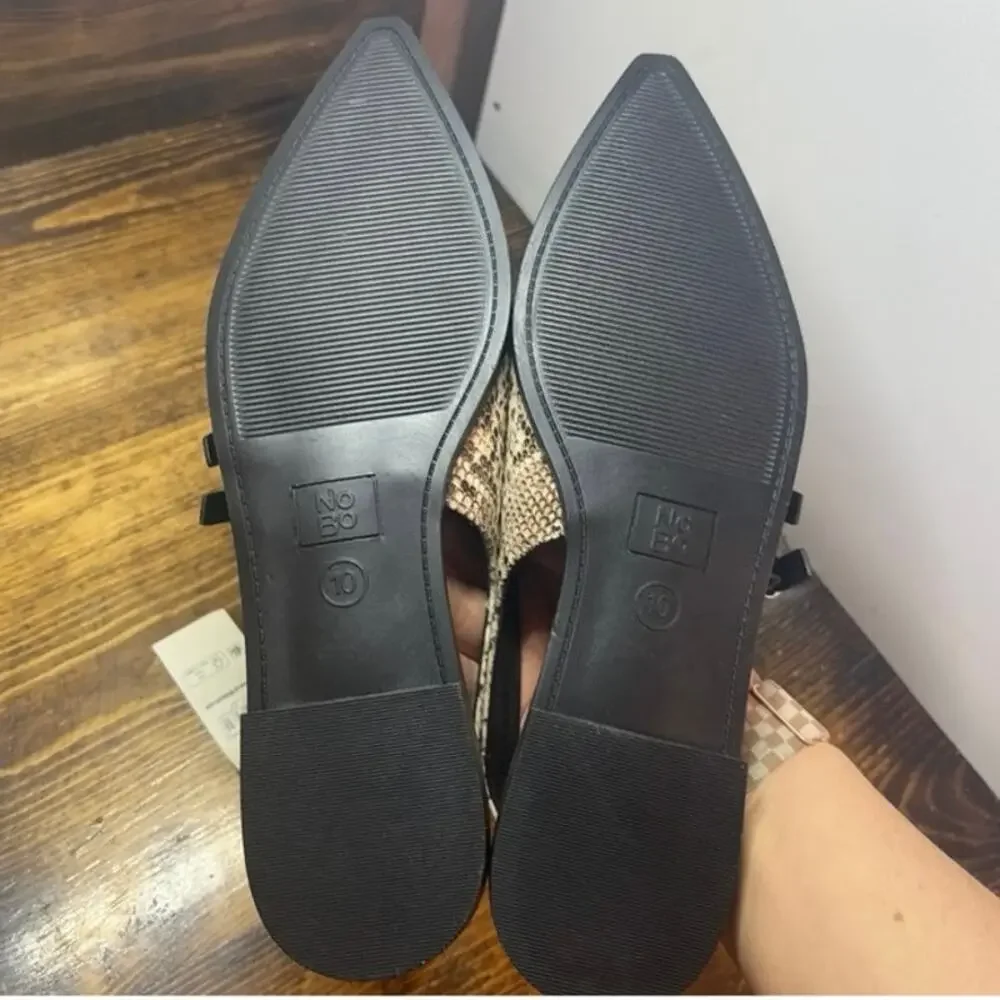 Time And Tru Snakeskin Pointed Toe Flats Size 10‎